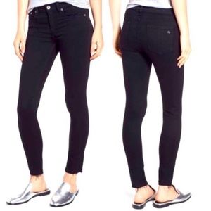 NWT Rag & Bone Ankle Skinny Jeans 29 black raw hem